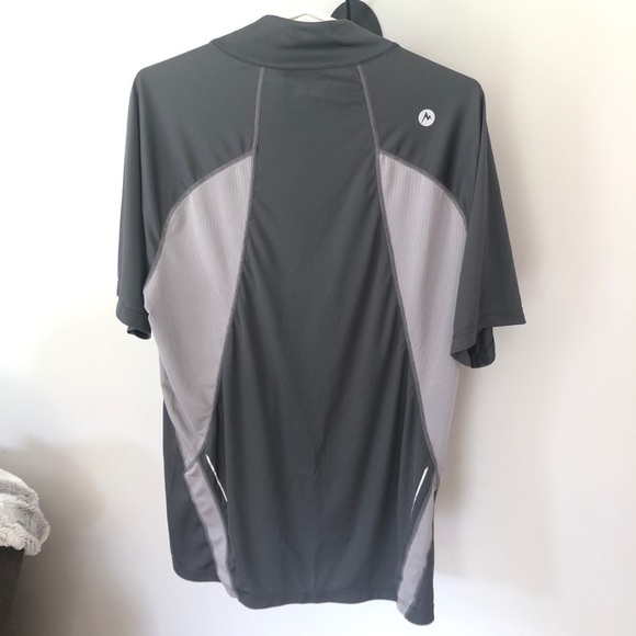 Marmot men’s grey and silver 1/4 zip short sleeve shirt size large - Picture 3 of 6